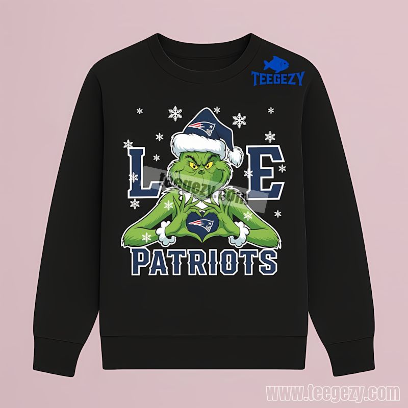 Grinch Love For New England Patriots Christmas Spirit Long Sleeve Grinch Love For New England Patriots Christmas Spirit Long Sleeve