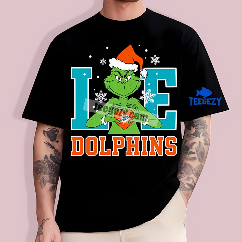Grinch Love Miami Dolphins Christmas Classic T-Shirt Grinch Love Miami Dolphins Christmas Classic T-Shirt