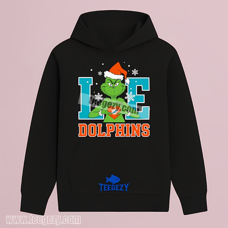 Grinch Love Miami Dolphins Christmas Classic Hoodie Grinch Love Miami Dolphins Christmas Classic Hoodie