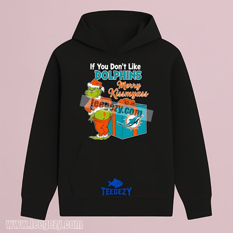 Grinch Merry Kissmyass Miami Dolphins Adults Hoodie Grinch Merry Kissmyass Miami Dolphins Adults Hoodie