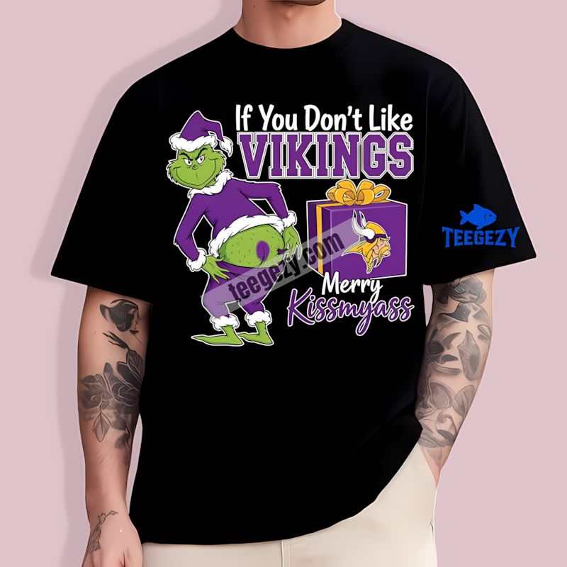 Grinch Merry Kissmyass Minnesota Vikings Holiday Theme T-Shirt Grinch Merry Kissmyass Minnesota Vikings Holiday Theme T-Shirt