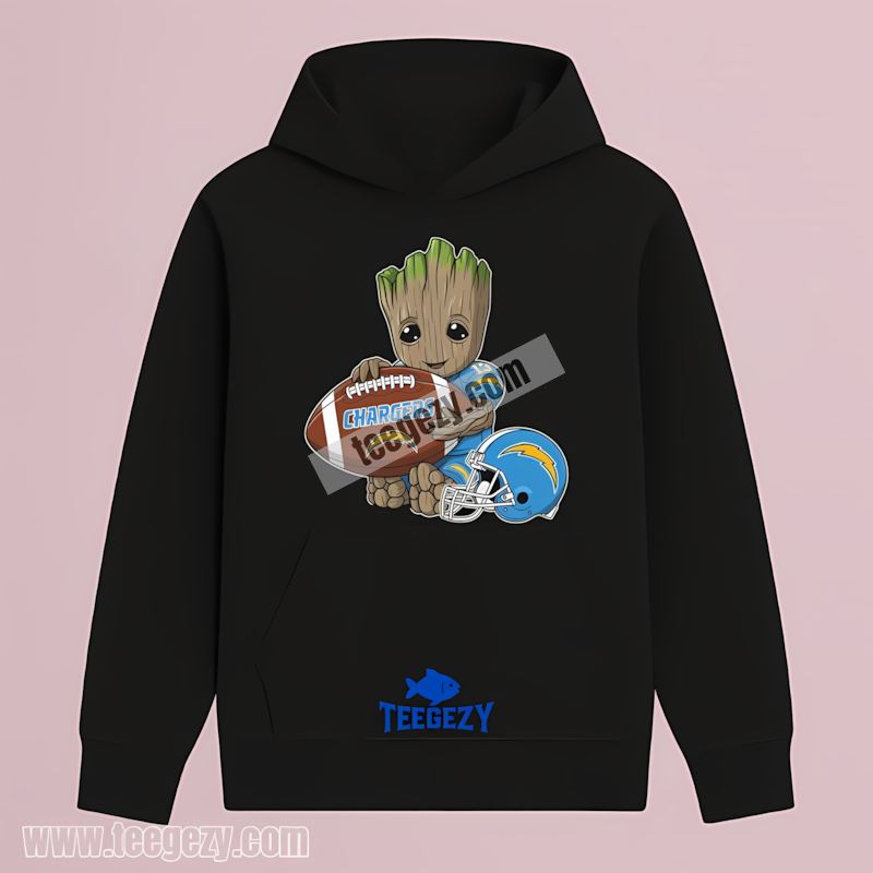 Groot Football Los Angeles Chargers Graphic Hoodie Groot Football Los Angeles Chargers Graphic Hoodie