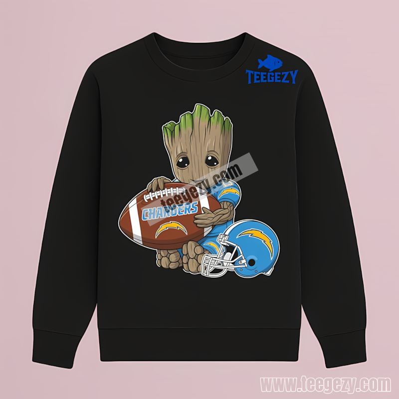 Groot Football Los Angeles Chargers Graphic Long Sleeve Groot Football Los Angeles Chargers Graphic Long Sleeve