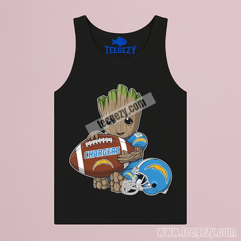 Groot Football Los Angeles Chargers Graphic Tanktop Groot Football Los Angeles Chargers Graphic Tanktop