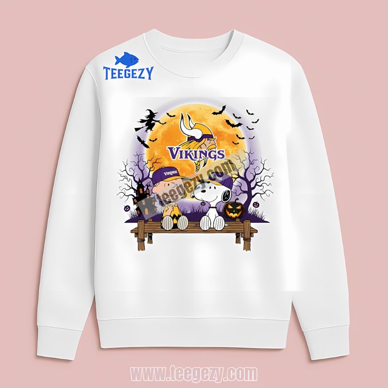 Halloween Charlie Brown Snoopy Minnesota Vikings Long Sleeve Halloween Charlie Brown Snoopy Minnesota Vikings Long Sleeve
