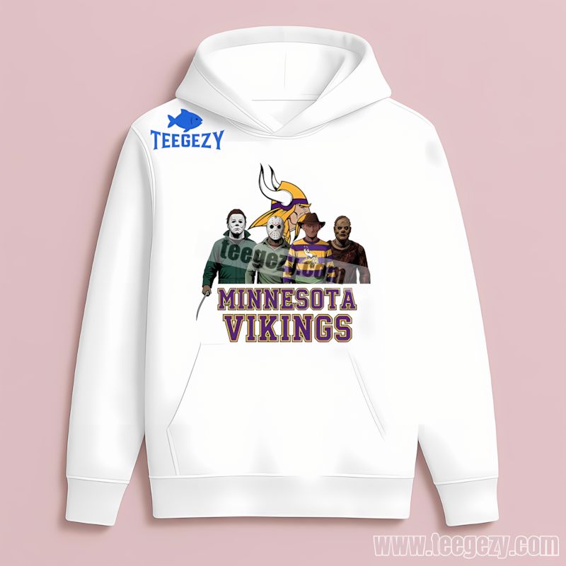 Halloween Horror Icons Minnesota Vikings Themed Hoodie Halloween Horror Icons Minnesota Vikings Themed Hoodie