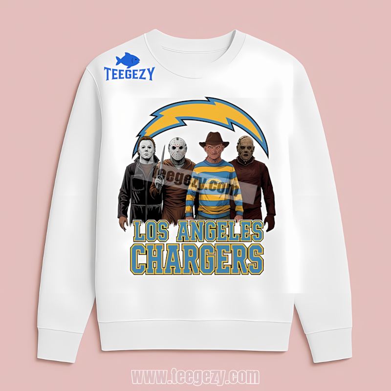 Halloween Horror Killers Los Angeles Chargers Unisex Long Sleeve Halloween Horror Killers Los Angeles Chargers Unisex Long Sleeve