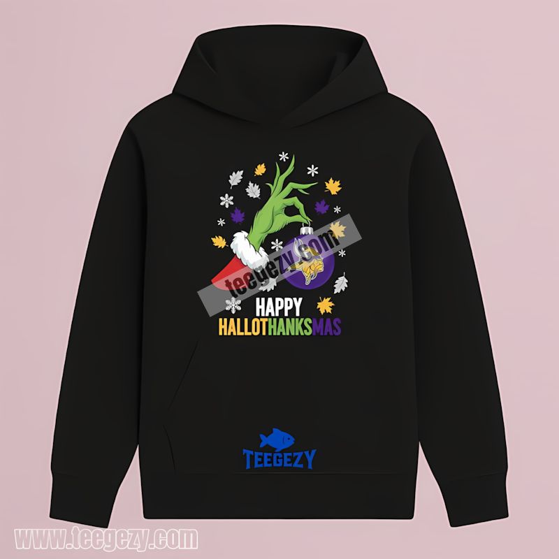 Happy Hallothanksmas Custom Minnesota Vikings Hoodie Happy Hallothanksmas Custom Minnesota Vikings Hoodie