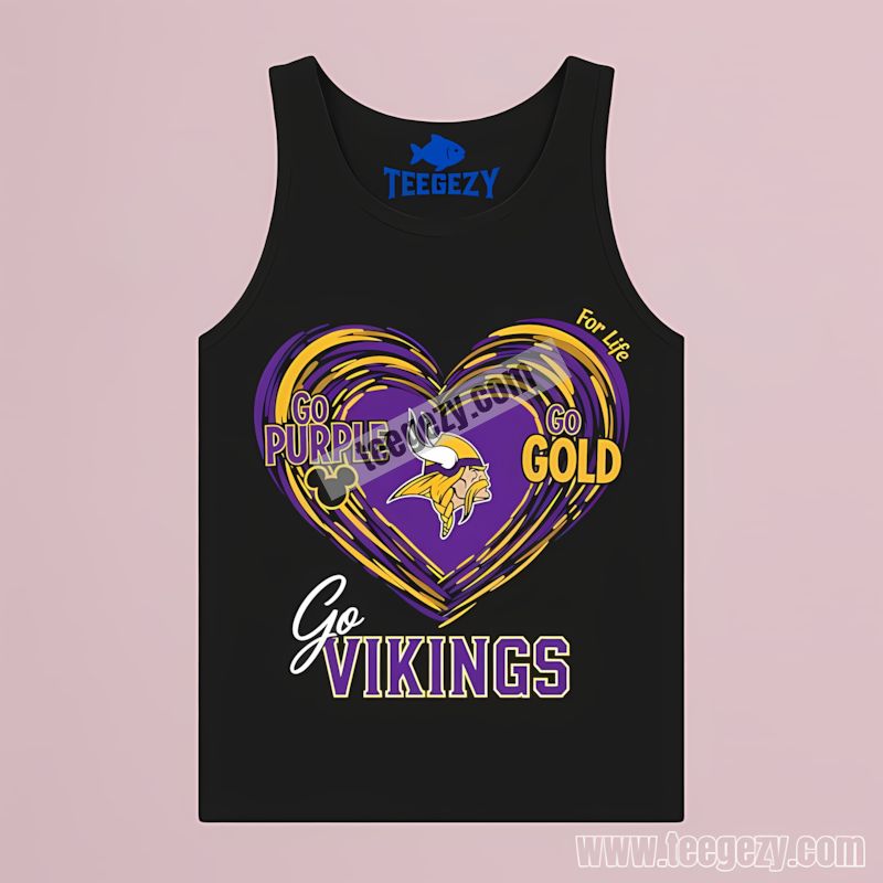 Heart Go Purple Go Gold Minnesota Vikings Tanktop Heart Go Purple Go Gold Minnesota Vikings Tanktop