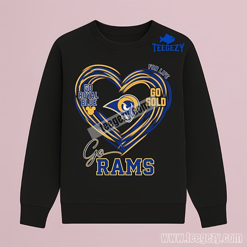Heart Go Royal Blue Go Gold Los Angeles Rams Long Sleeve Heart Go Royal Blue Go Gold Los Angeles Rams Long Sleeve