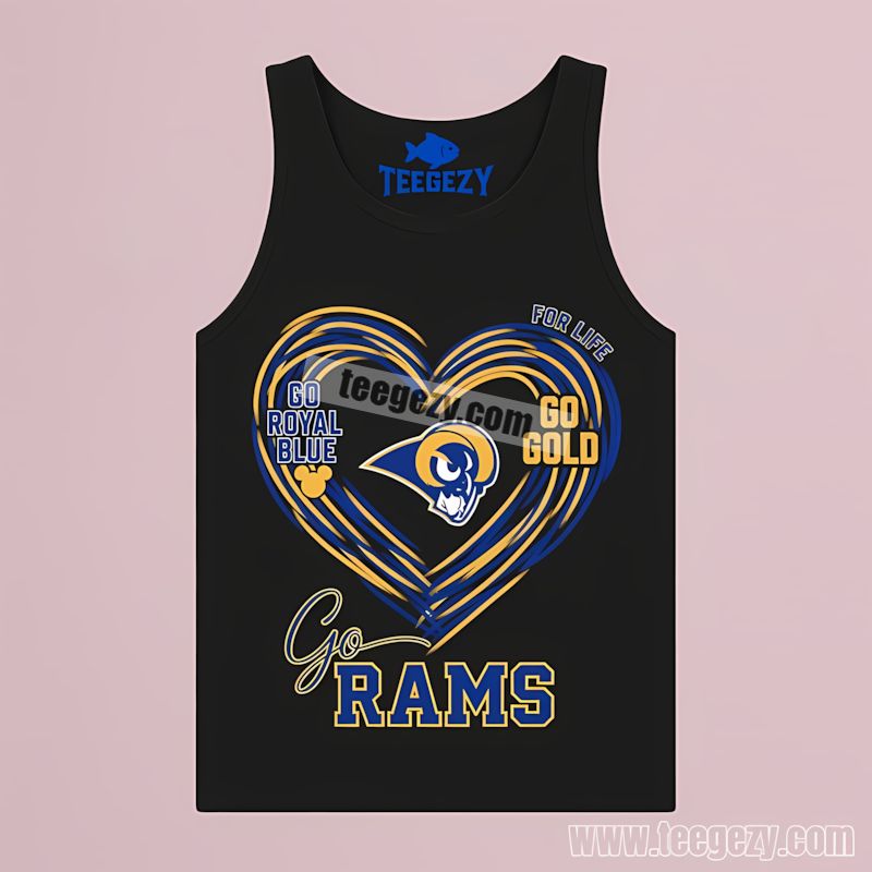 Heart Go Royal Blue Go Gold Los Angeles Rams Tanktop Heart Go Royal Blue Go Gold Los Angeles Rams Tanktop