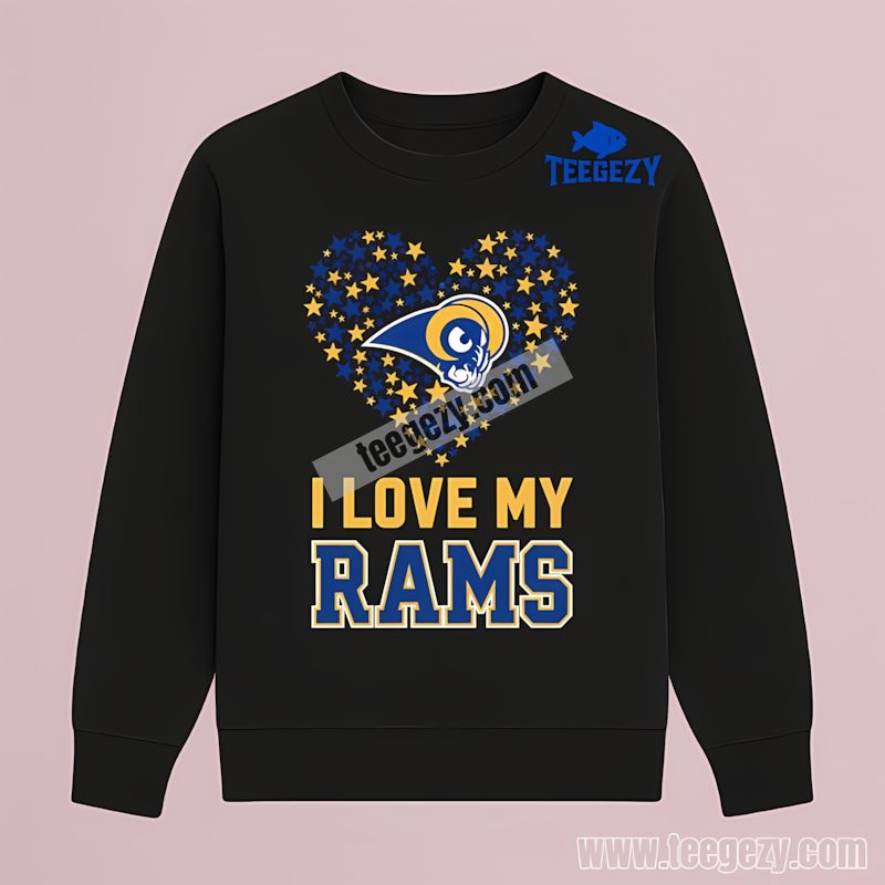 Heart I Love My Rams Fan Los Angeles Rams Long Sleeve Heart I Love My Rams Fan Los Angeles Rams Long Sleeve