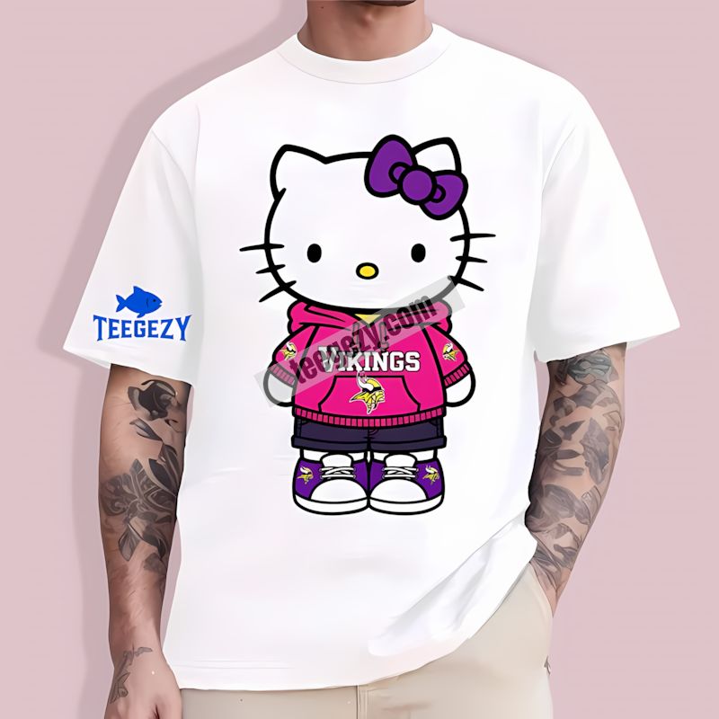 Hello Kitty Design Minnesota Vikings Adults T-Shirt Hello Kitty Design Minnesota Vikings Adults T-Shirt
