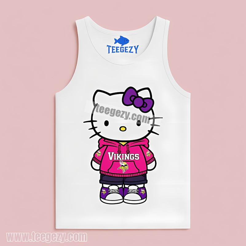 Hello Kitty Design Minnesota Vikings Adults Tanktop Hello Kitty Design Minnesota Vikings Adults Tanktop