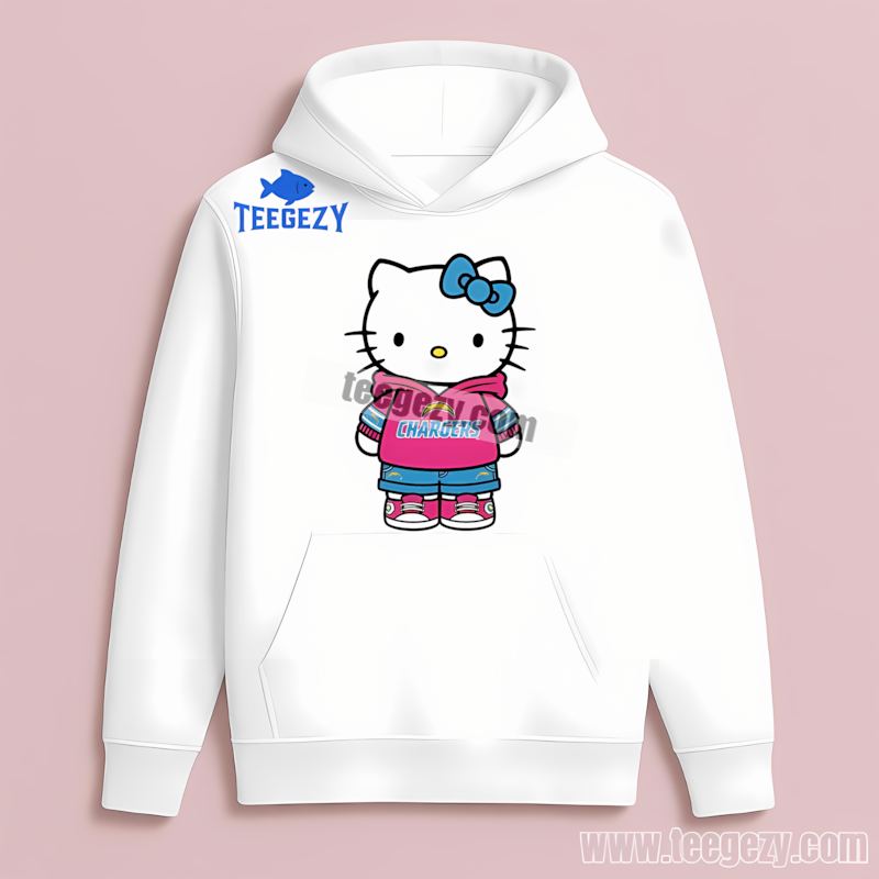 Hello Kitty Wearing Los Angeles Chargers Regular Hoodie Hello Kitty Wearing Los Angeles Chargers Regular Hoodie