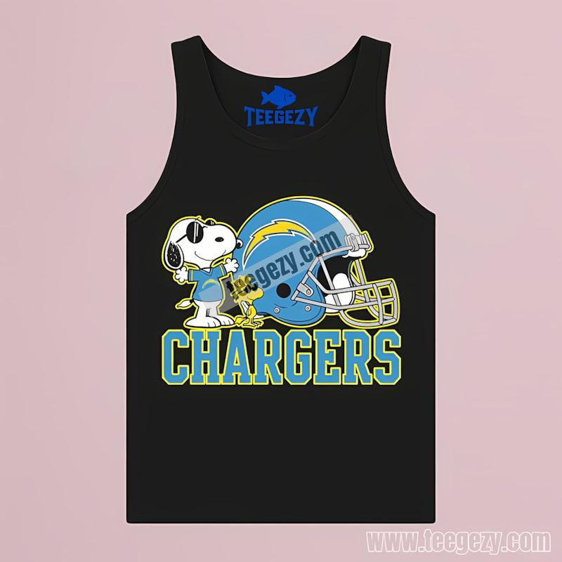 Helmet Vs Snoopy And Woodstock Los Angeles Chargers Cotton Tanktop Helmet Vs Snoopy And Woodstock Los Angeles Chargers Cotton Tanktop