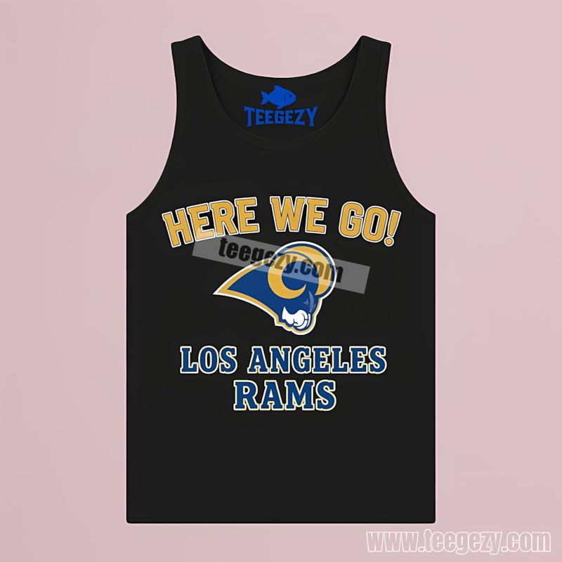 Here We Go With Los Angeles Rams Logo Retro Style Tanktop Here We Go With Los Angeles Rams Logo Retro Style Tanktop