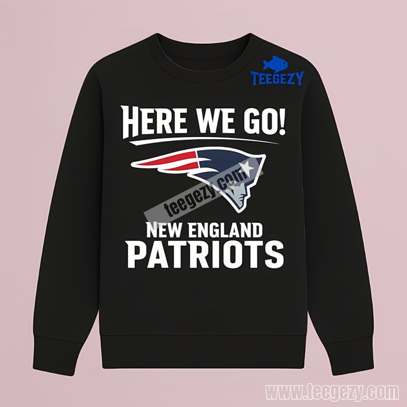Here We Go With New England Patriots Logo Graphic TLong Sleeve Here We Go With New England Patriots Logo Graphic TLong Sleeve