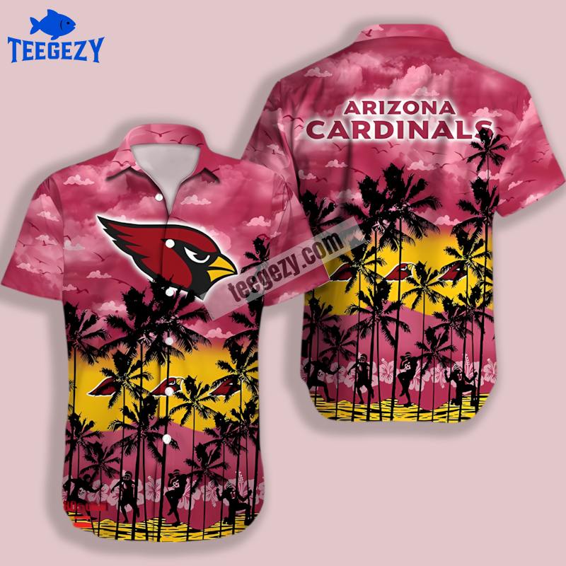 Hibiscus Coconut Red Arizona Cardinals Formal Hawaiian Shirt Hibiscus Coconut Red Arizona Cardinals Formal Hawaiian Shirt