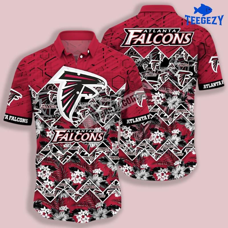 Hibiscus Palm Mix Red Atlanta Falcons Cheap Hawaiian Shirt Hibiscus Palm Mix Red Atlanta Falcons Cheap Hawaiian Shirt