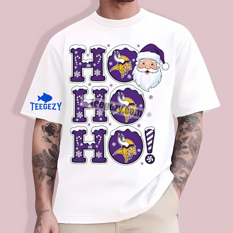 Ho Ho Ho Santa Design Minnesota Vikings T-Shirt Ho Ho Ho Santa Design Minnesota Vikings T-Shirt