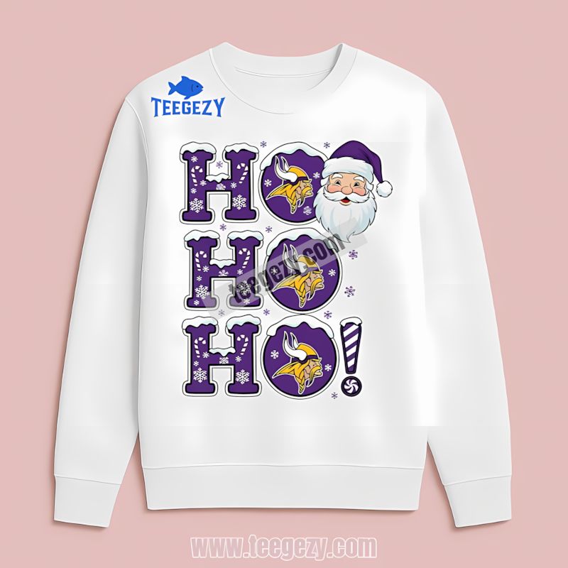 Ho Ho Ho Santa Design Minnesota Vikings Long Sleeve Ho Ho Ho Santa Design Minnesota Vikings Long Sleeve