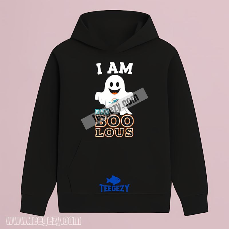 I Am Fab Boo Lous With Miami Dolphins Ghost Unisex Hoodie I Am Fab Boo Lous With Miami Dolphins Ghost Unisex Hoodie
