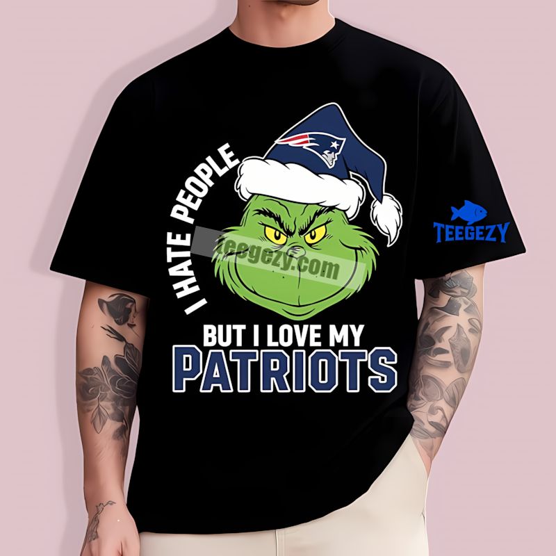 I Hate People But Love My New England Patriots Grinch T-Shirt I Hate People But Love My New England Patriots Grinch T-Shirt
