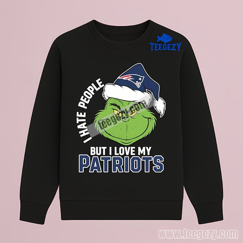 I Hate People But Love My New England Patriots Grinch Long Sleeve I Hate People But Love My New England Patriots Grinch Long Sleeve