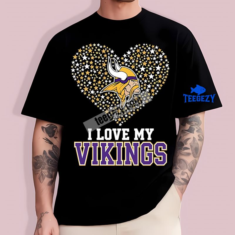 I Love My Vikings Heart Custom Minnesota Vikings T-Shirt I Love My Vikings Heart Custom Minnesota Vikings T-Shirt