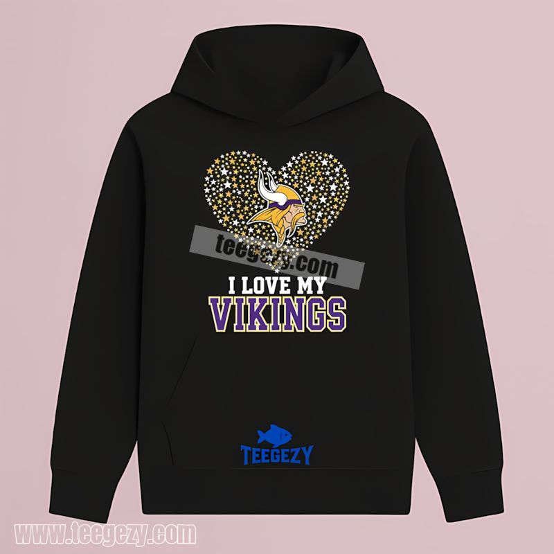 I Love My Vikings Heart Custom Minnesota Vikings Hoodie I Love My Vikings Heart Custom Minnesota Vikings Hoodie