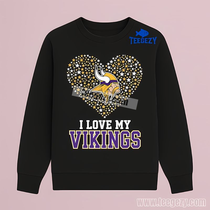 I Love My Vikings Heart Custom Minnesota Vikings Long Sleeve I Love My Vikings Heart Custom Minnesota Vikings Long Sleeve