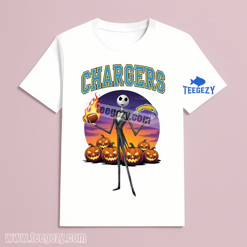 Jack Skellington Classic Los Angeles Chargers Halloween T-Shirt Jack Skellington Classic Los Angeles Chargers Halloween T-Shirt