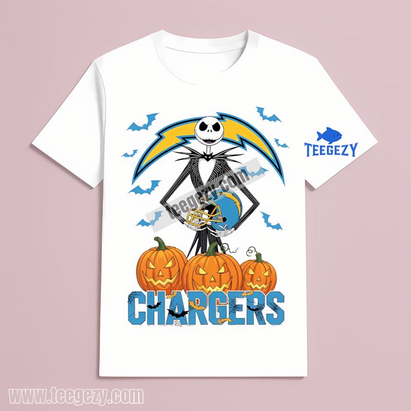 Jack Skellington Halloween Pumpkin Los Angeles Chargers Retro Shirt