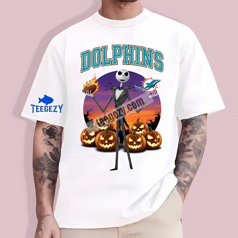 Jack Skellington Miami Dolphins Halloween Unisex T-Shirt Jack Skellington Miami Dolphins Halloween Unisex T-Shirt