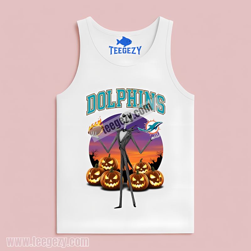Jack Skellington Miami Dolphins Halloween Unisex Tanktop Jack Skellington Miami Dolphins Halloween Unisex Tanktop