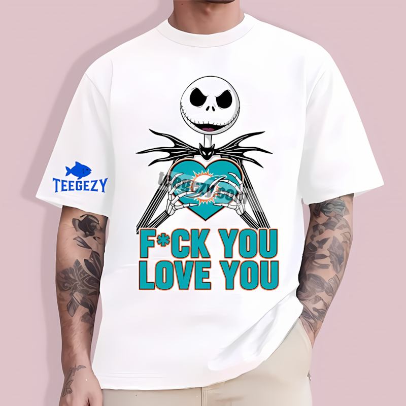 Jack Skellington Miami Dolphins Heart Graphic T-Shirt Jack Skellington Miami Dolphins Heart Graphic T-Shirt