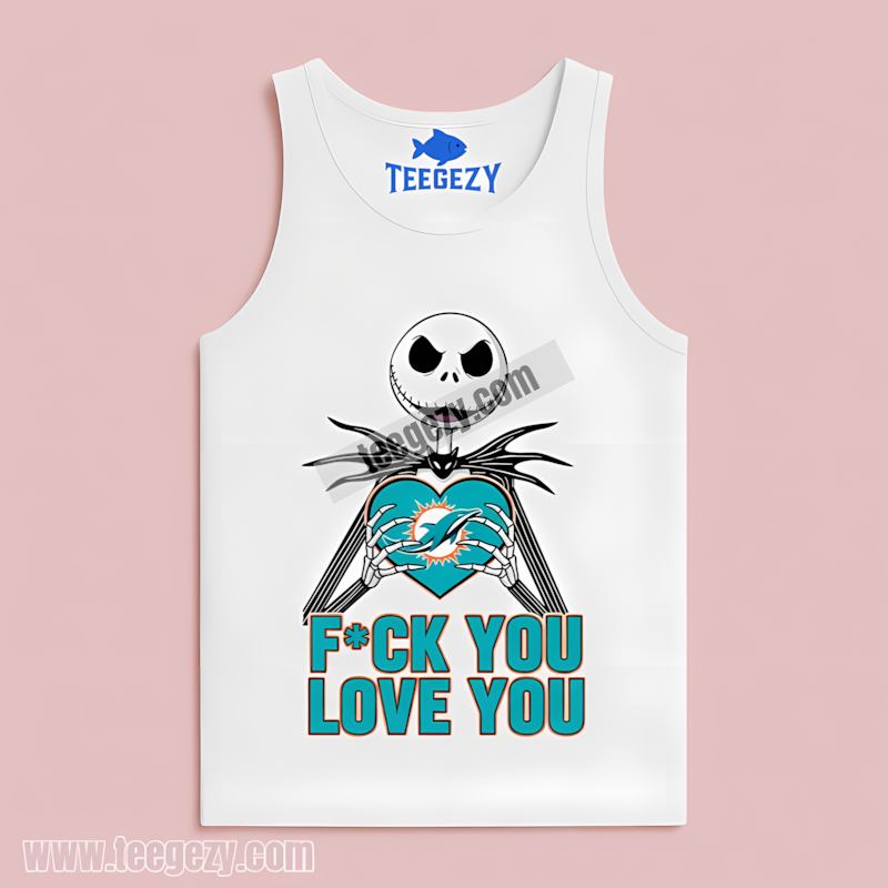 Jack Skellington Miami Dolphins Heart Graphic Tanktop Jack Skellington Miami Dolphins Heart Graphic Tanktop