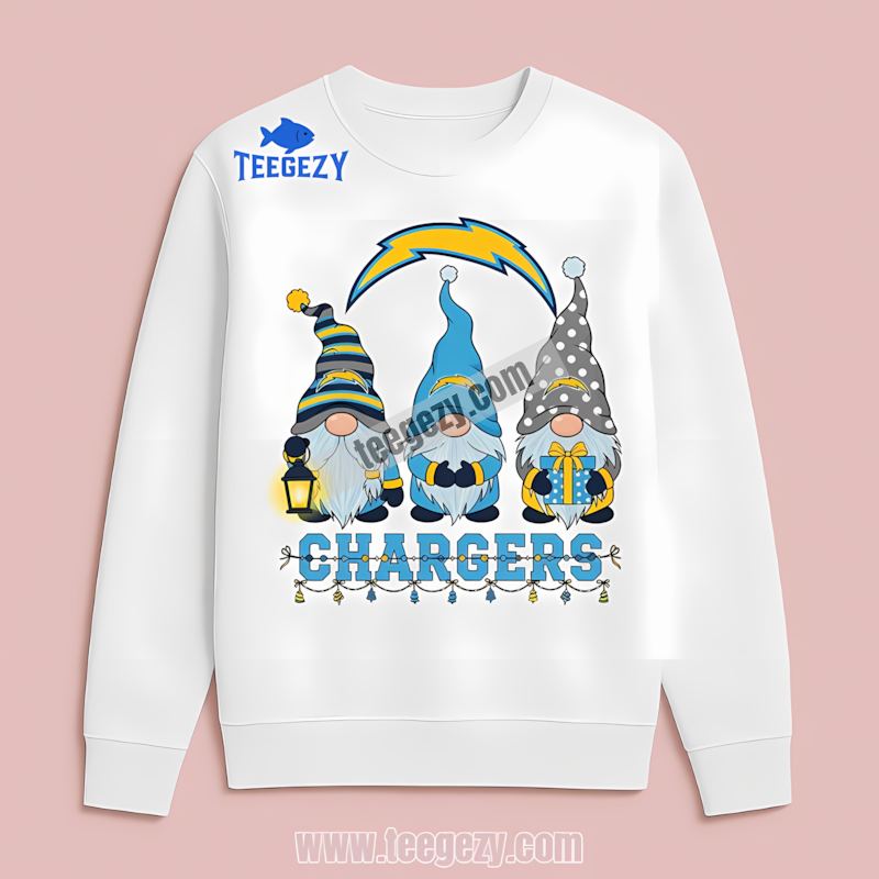 Los Angeles Chargers Christmas Gnomes Trendy Long Sleeve Los Angeles Chargers Christmas Gnomes Trendy Long Sleeve
