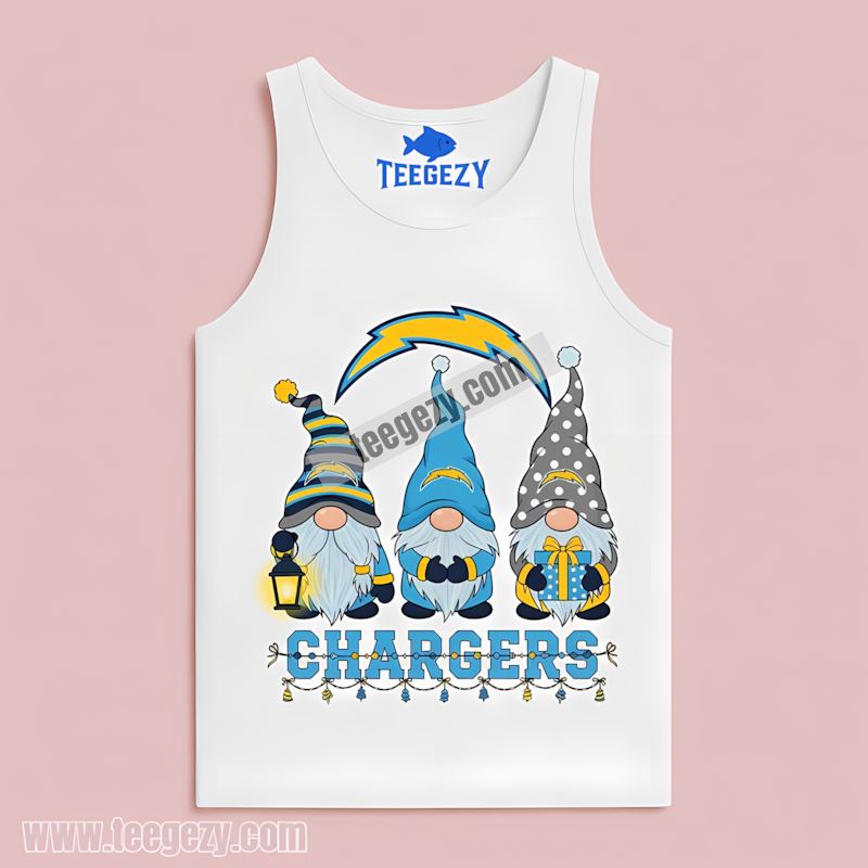 Los Angeles Chargers Christmas Gnomes Trendy Tanktop Los Angeles Chargers Christmas Gnomes Trendy Tanktop