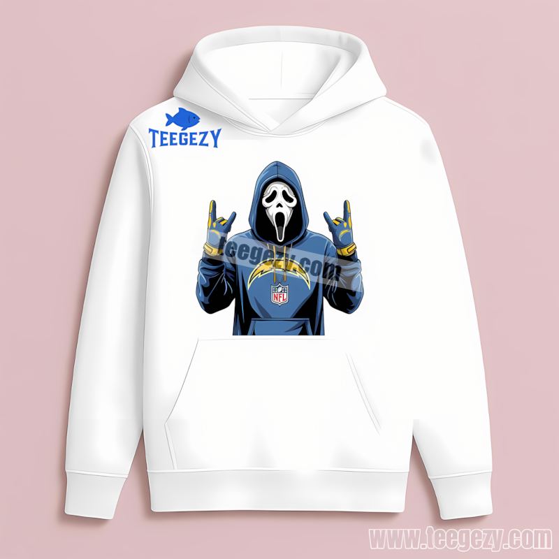 Los Angeles Chargers Ghostface Spooky Halloween Color Hoodie Los Angeles Chargers Ghostface Spooky Halloween Color Hoodie