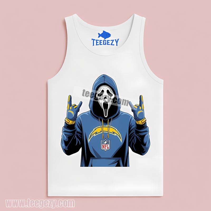 Los Angeles Chargers Ghostface Spooky Halloween Color Tanktop Los Angeles Chargers Ghostface Spooky Halloween Color Tanktop