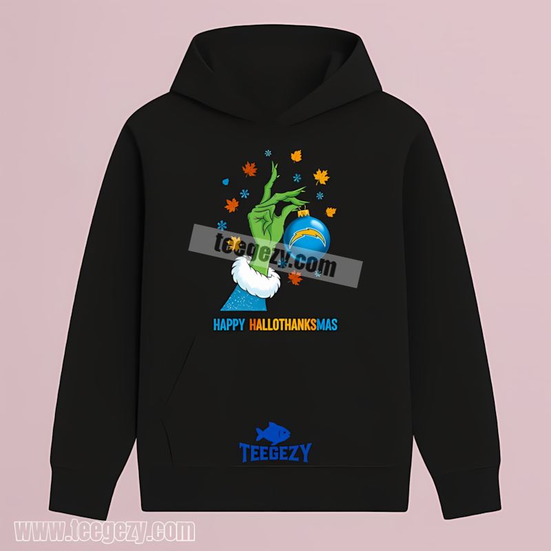 Los Angeles Chargers Happy Hallothanksmas Color Hoodie Los Angeles Chargers Happy Hallothanksmas Color Hoodie