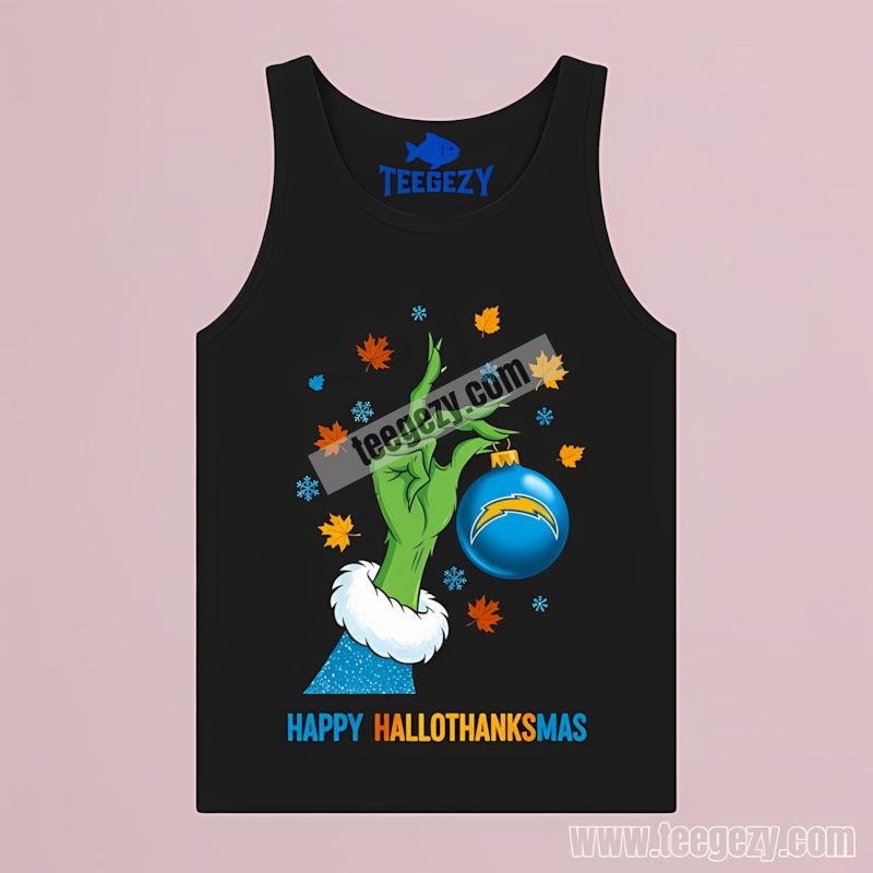 Los Angeles Chargers Happy Hallothanksmas Color Tanktop Los Angeles Chargers Happy Hallothanksmas Color Tanktop