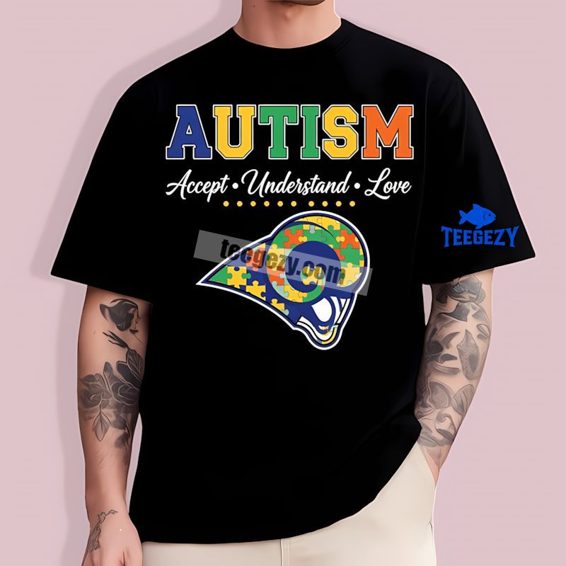 Los Angeles Rams Autism Awareness Accept Understand Love T-Shirt Los Angeles Rams Autism Awareness Accept Understand Love T-Shirt