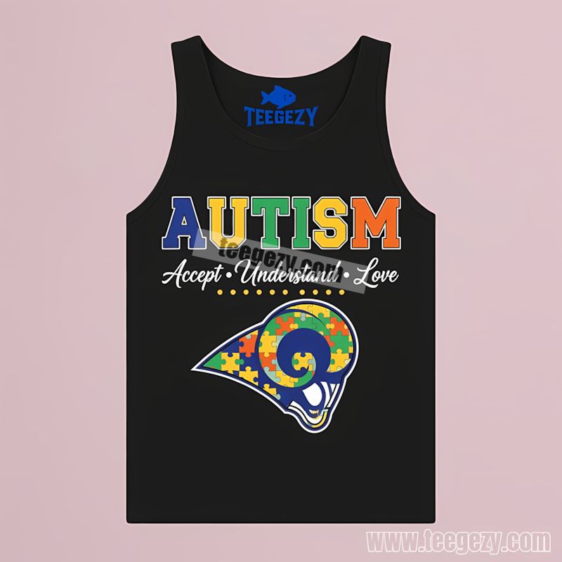 Los Angeles Rams Autism Awareness Accept Understand Love Tanktop Los Angeles Rams Autism Awareness Accept Understand Love Tanktop