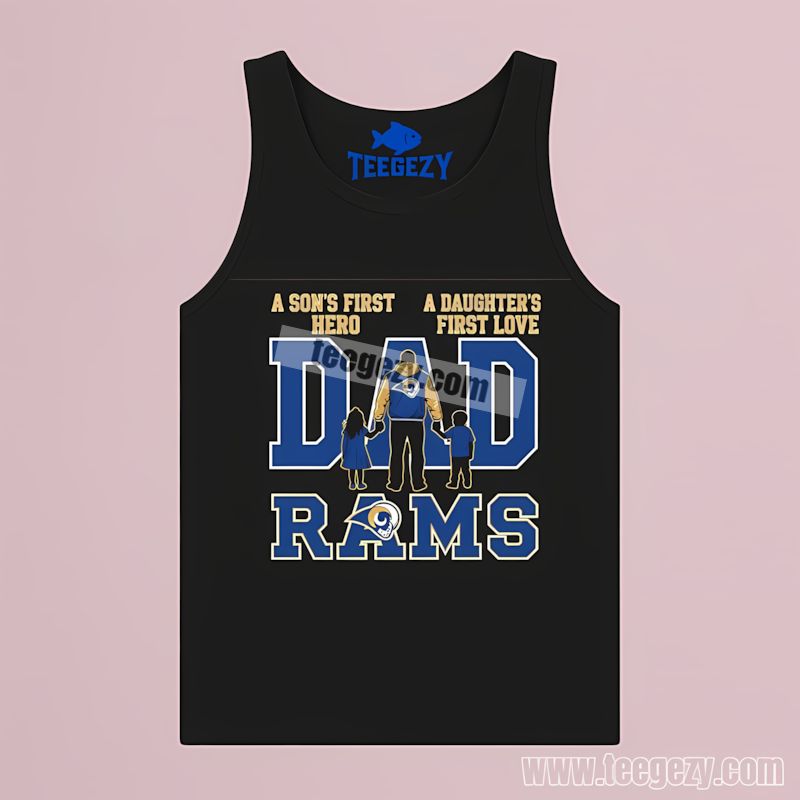 Los Angeles Rams Dad A Sons Hero Daughters Love Tanktop Los Angeles Rams Dad A Sons Hero Daughters Love Tanktop