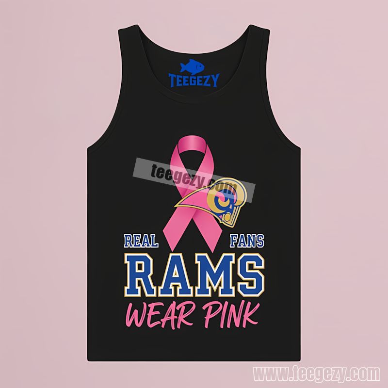 Los Angeles Rams Fans Wear Pink Breast Cancer Awareness Tanktop Los Angeles Rams Fans Wear Pink Breast Cancer Awareness Tanktop
