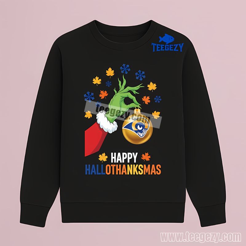 Los Angeles Rams Happy Hallothanksmas Festive Long Sleeve Los Angeles Rams Happy Hallothanksmas Festive Long Sleeve
