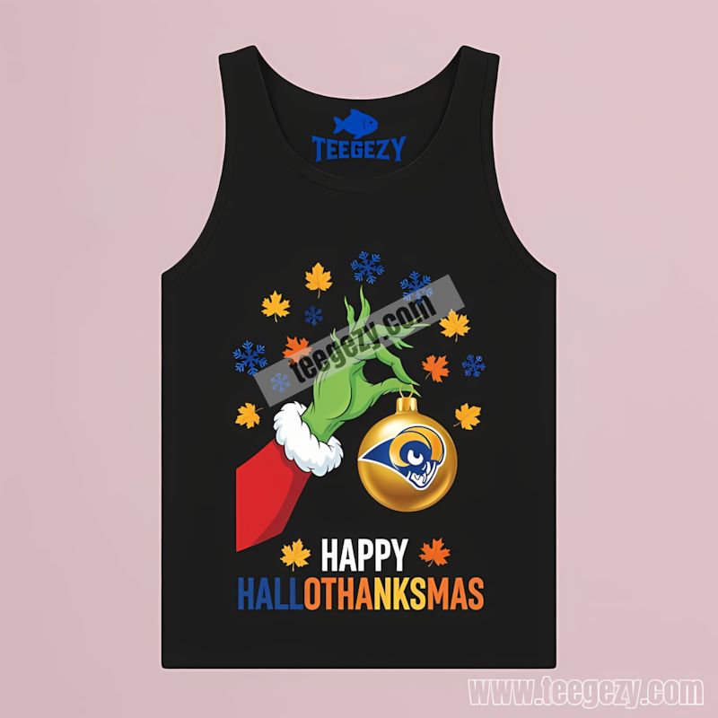 Los Angeles Rams Happy Hallothanksmas Festive Tanktop Los Angeles Rams Happy Hallothanksmas Festive Tanktop